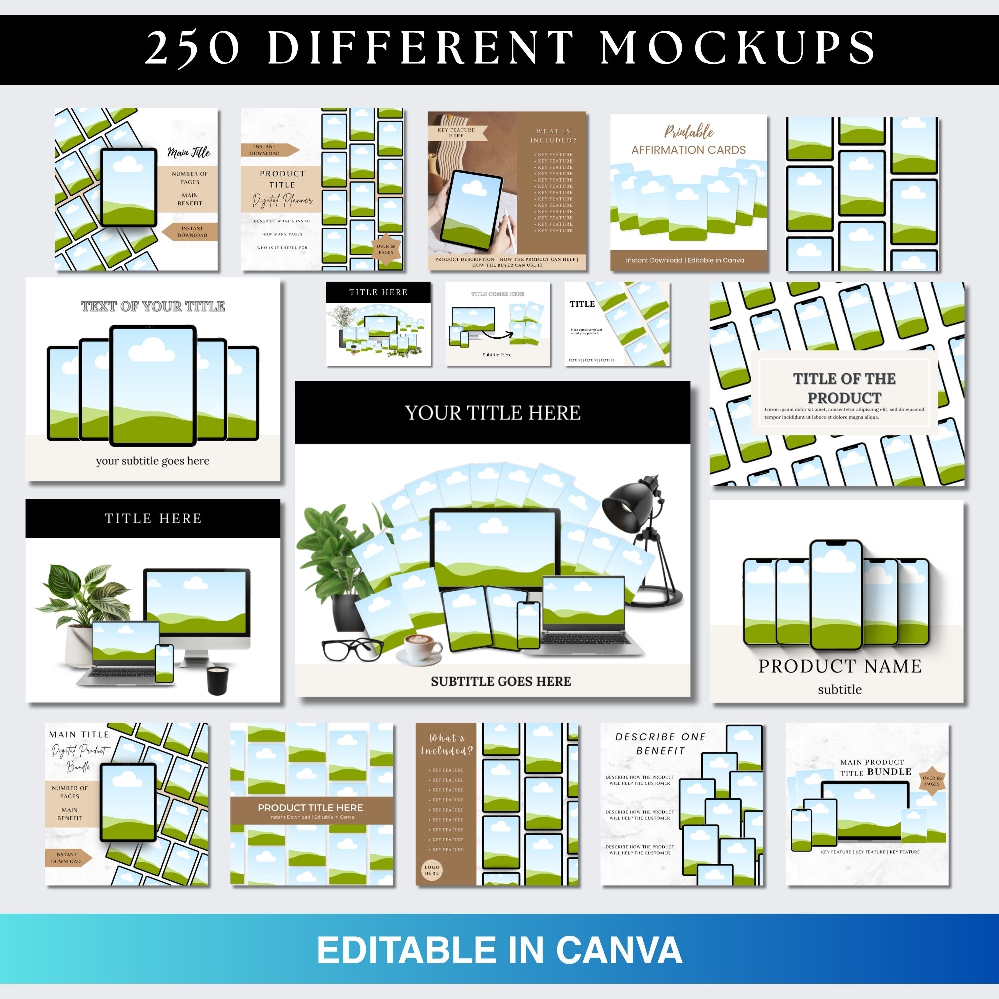 250 Mockups For Digital Products